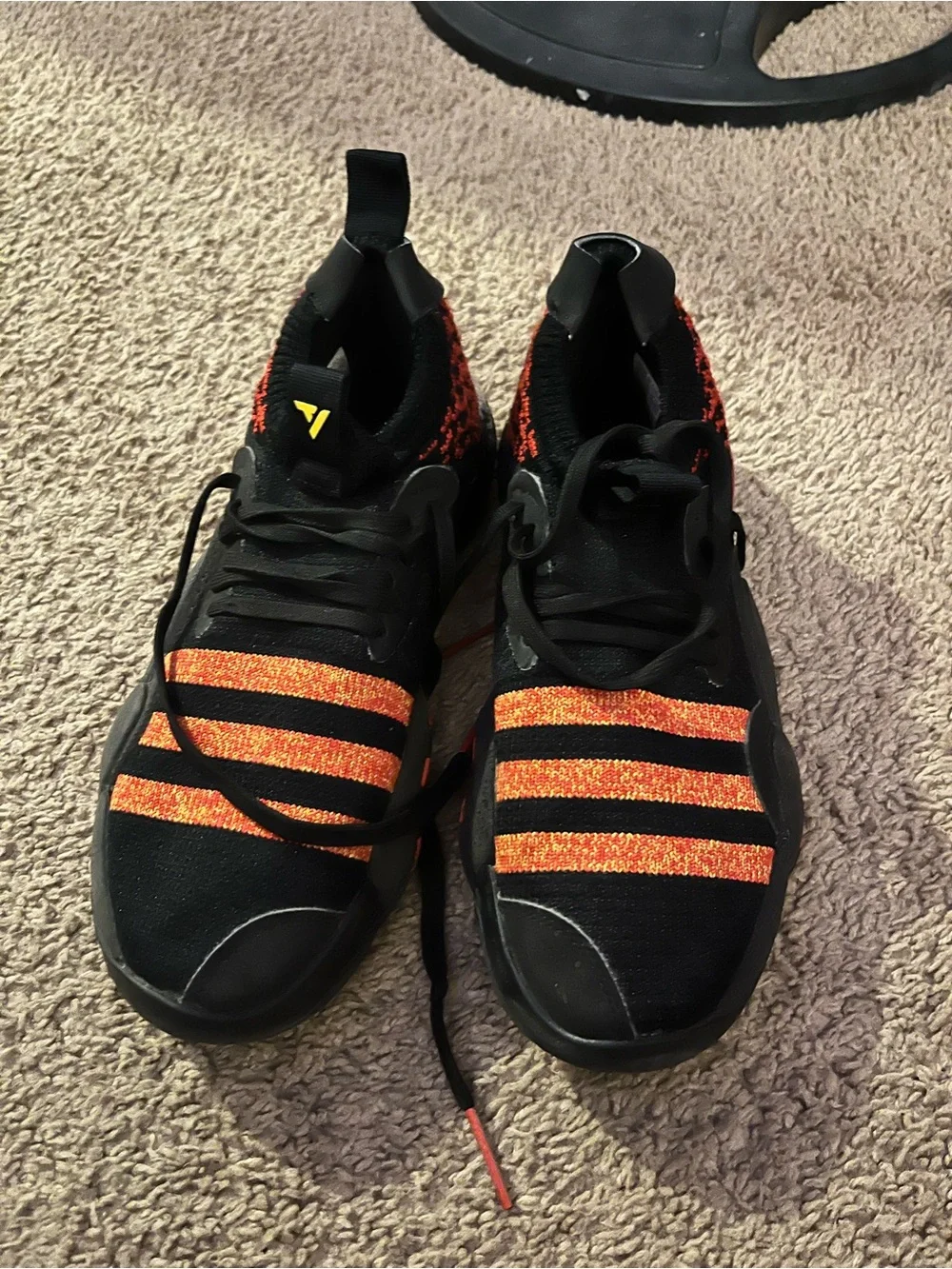 adidas Kids Black & Orange Knit 'Young' Sneakers